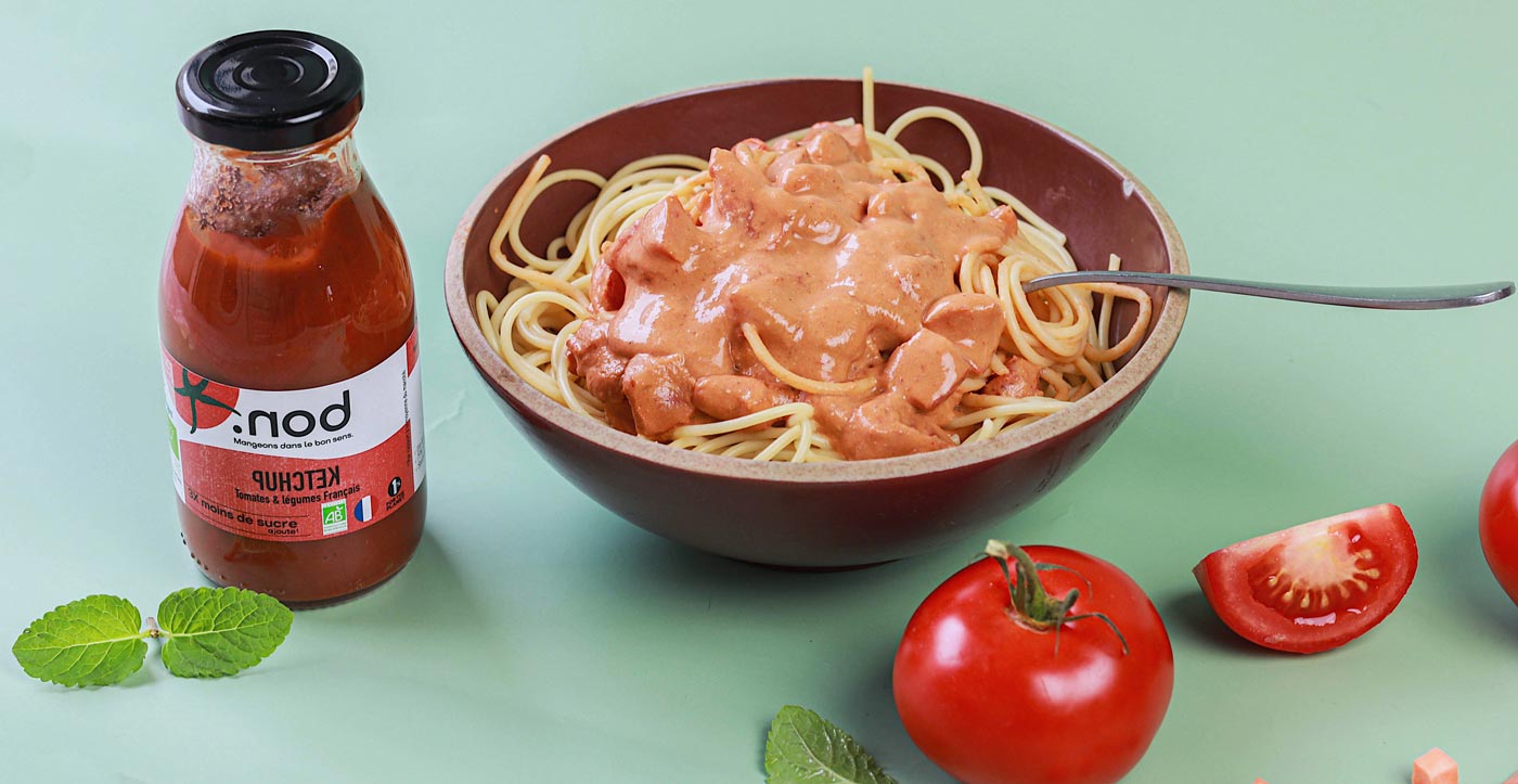 Spaghetti sauce crémeuse au ketchup .nod nod